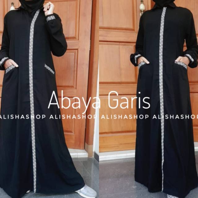 Abaya gamis wanita garis