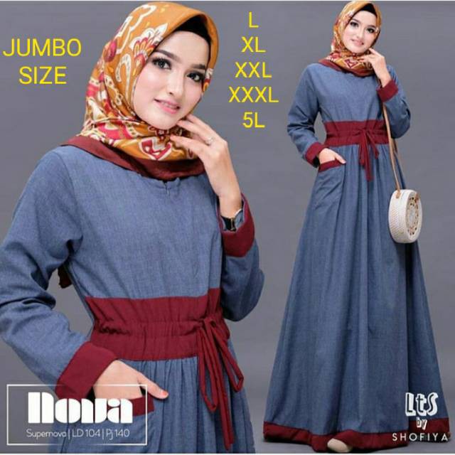 GAMIS JUMBO - NOVA DRESS - BIG SIZE SAMPAI UKURAN LD 140