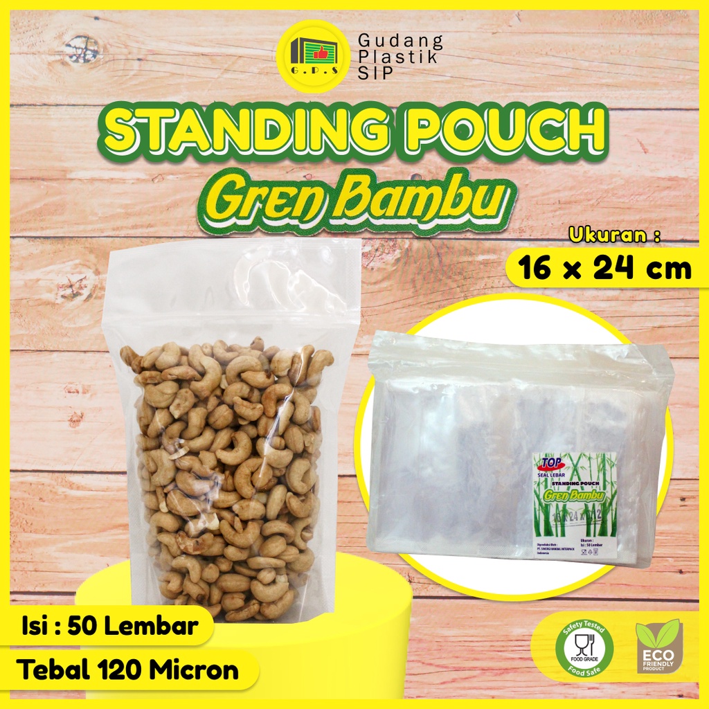 PLASTIK STANDING POUCH 16X24 CM / PLASTIK KLIP BERDIRI ISI 50