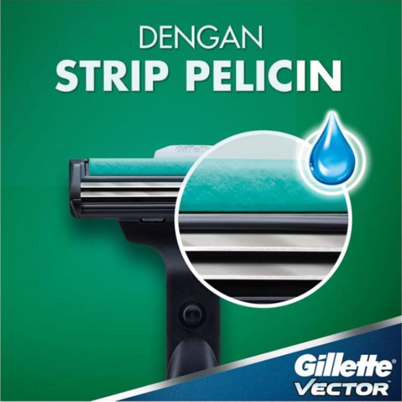 Gillette Vector Alat Cukur Razor Pisau Cukur Isi Ulang - Cukur Kumis Pria - Gillette Refill Pisau Cukur Pria Gillete Isi Ulang Penganti Pisau Cukur Kumis