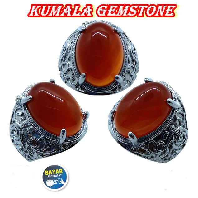 Cincin Batu Pria Akik Cempaka Madu Kristal