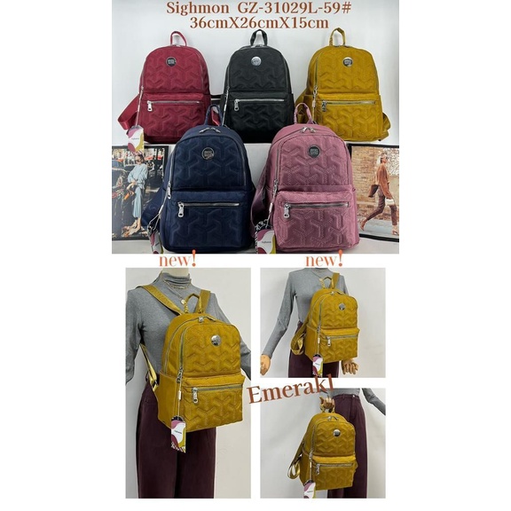 SIGHMON Tas Wanita Ransel Import Fashion Korea 100% Original Tas Ransel 3 in 1 Canvas Import Waterproof