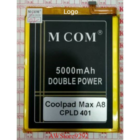 Mcom Battery Batre Baterai Double Power Mcom Coolpad Max A8 CPLD-401 CPLD401 CPLD 401