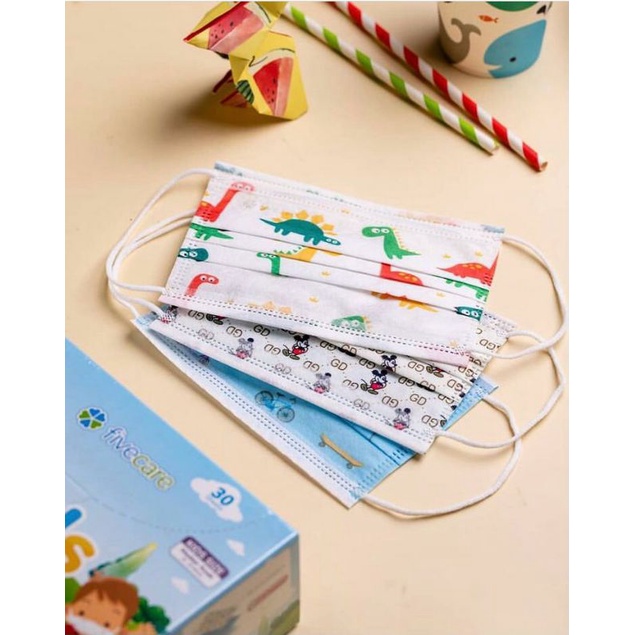 Masker Fivecare Kids Surgical 3ply Motif