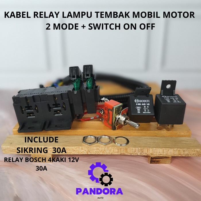 KABEL RELAY SET LAMPU TEMBAK / SOROT / LED MOBIL MOTOR 2 MODE HIGH LOW