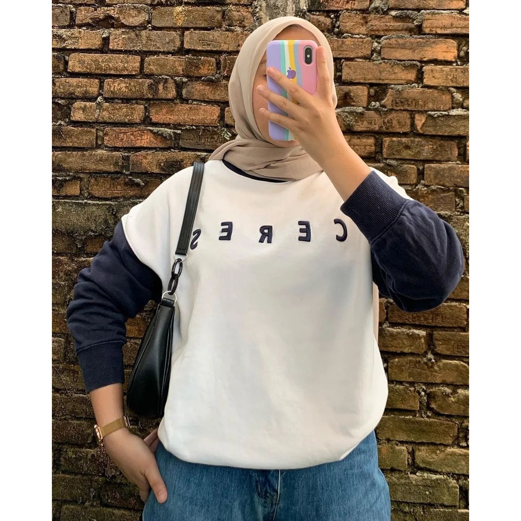 Sweater Wanita Ceres Oversize -  Bahan Fleece - Ukuran Allsize