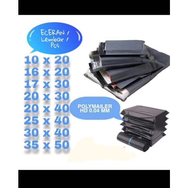 

Plastik Packing Polymailer satuan Olshop 10x20 16x20 17x30 20x30 20x40 / plastik ada lem / plastik polymailer packingan online shop（satuan