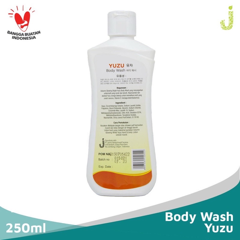 Ready Stok grosir autumn glowing bright yuzu body wash 250ml + 75ml extra