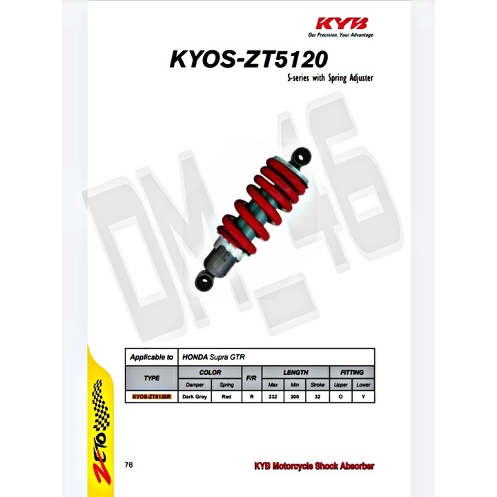 Shockbreaker Monoshock Kayaba Zeto S Series Spring Adjuster Supra Gtr 150 Pnp Sonic 150