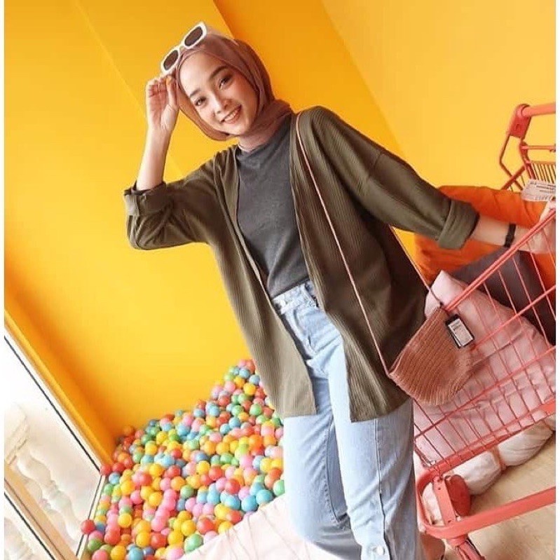 Belleza Outlet baju rajut Cardigan rajut atasan wanita Cardy Outer