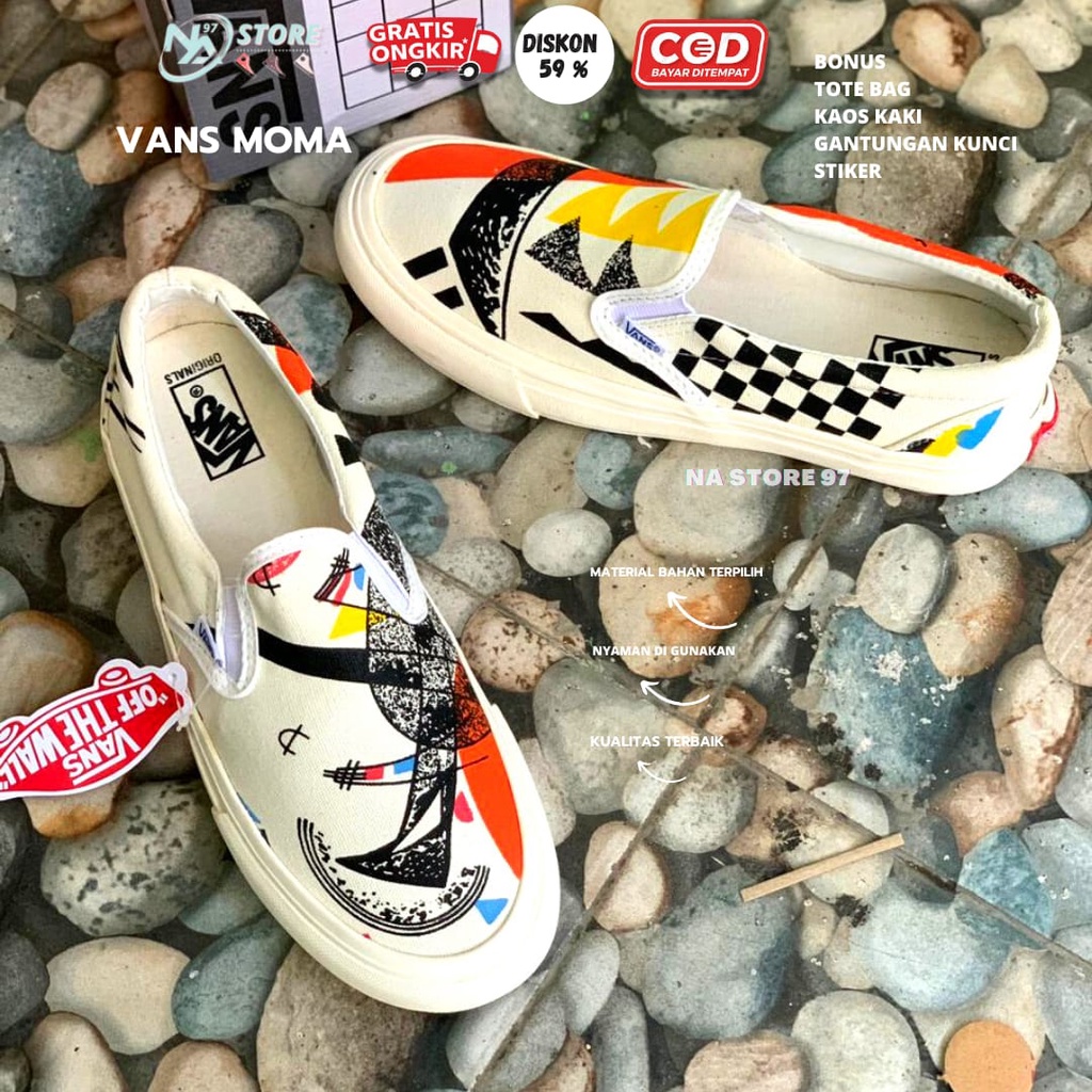 Sepatu Vans Slip-On X Moma / Vans Moma Terlaris Premium Hight Quality / Vans Moma Waffle DT / Vans Import Murah /Vans Moma Black