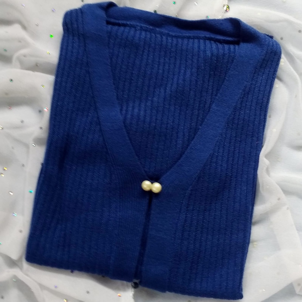 Cardigan rajut kancing mutiara RENAIRA 01-Birel