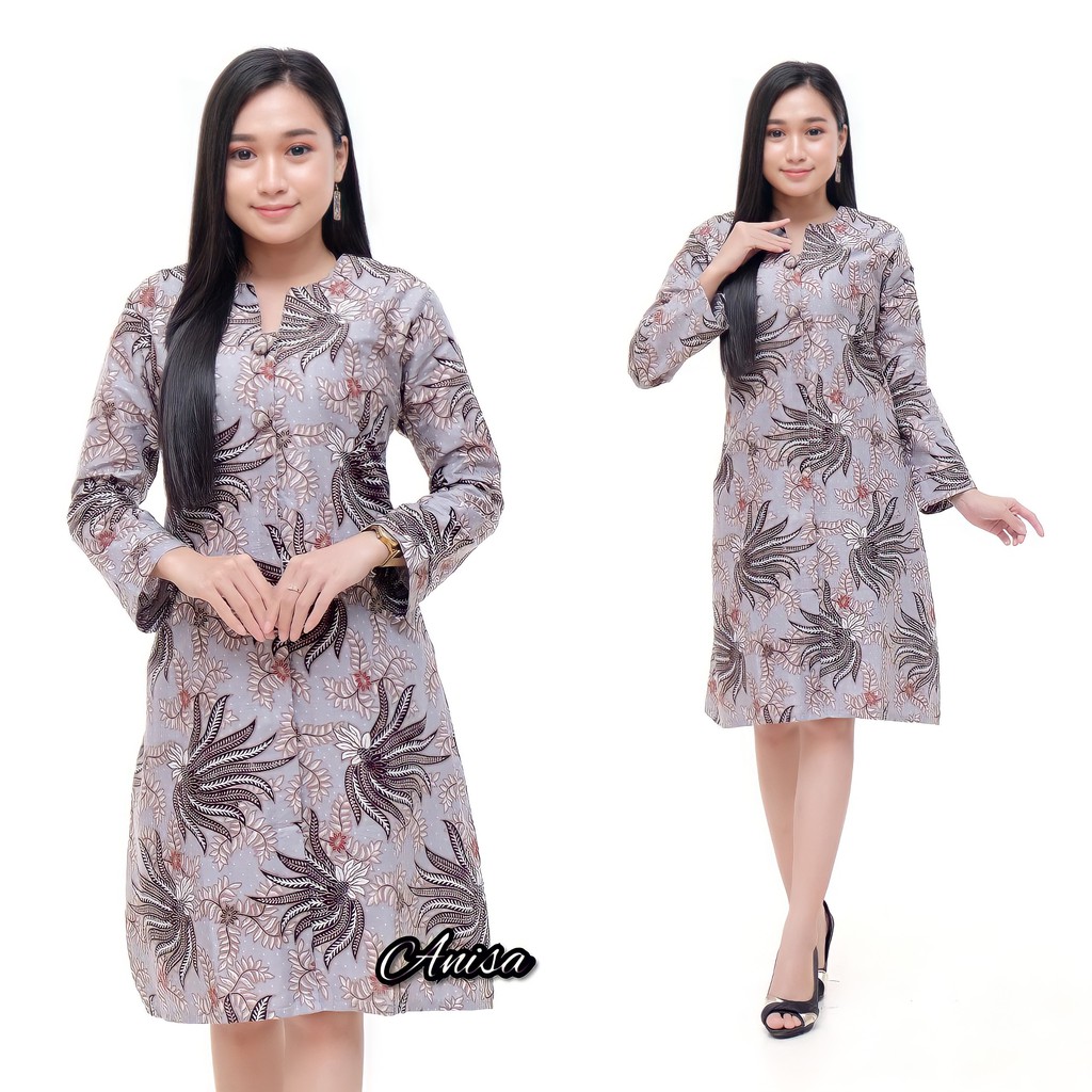 Maura Couple - Sania Ruffle Batik Couple ori Ndoro jowi DNT Garansi Termurah Shopee - Coupl-TN.Kobis Abu