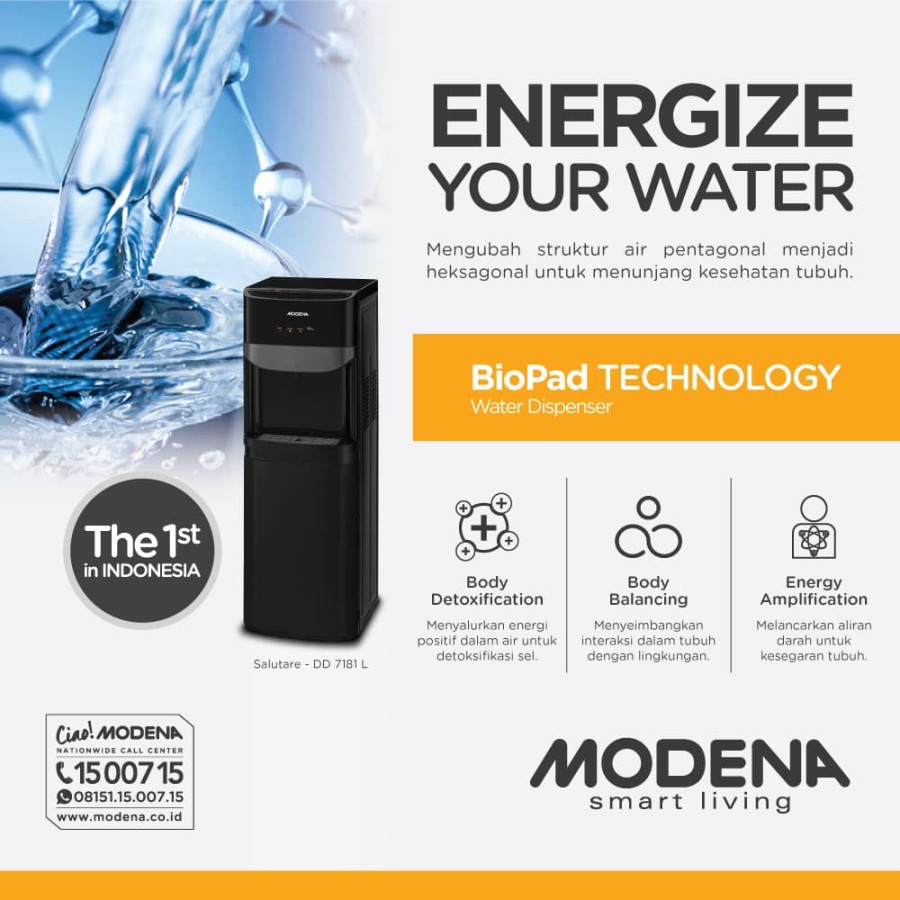 MODENA Water Dispenser - DD 7181 L / DD7181L (Galon Bawah)