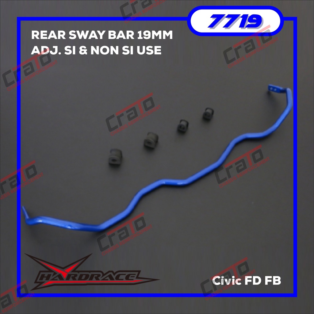 Aksesoris Stabiliser Hardrace - 7719 - REAR SWAY BAR 19MM ADJ. SI & NON SI USE - Civic FD Civic FB