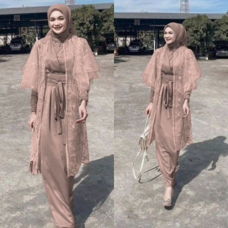 NEW SET KIMONO VIRAL GAMIS ROMPI TILLE KEKINIAN