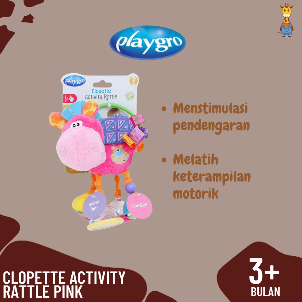 Playgro Clopette Activity Rattle Pink