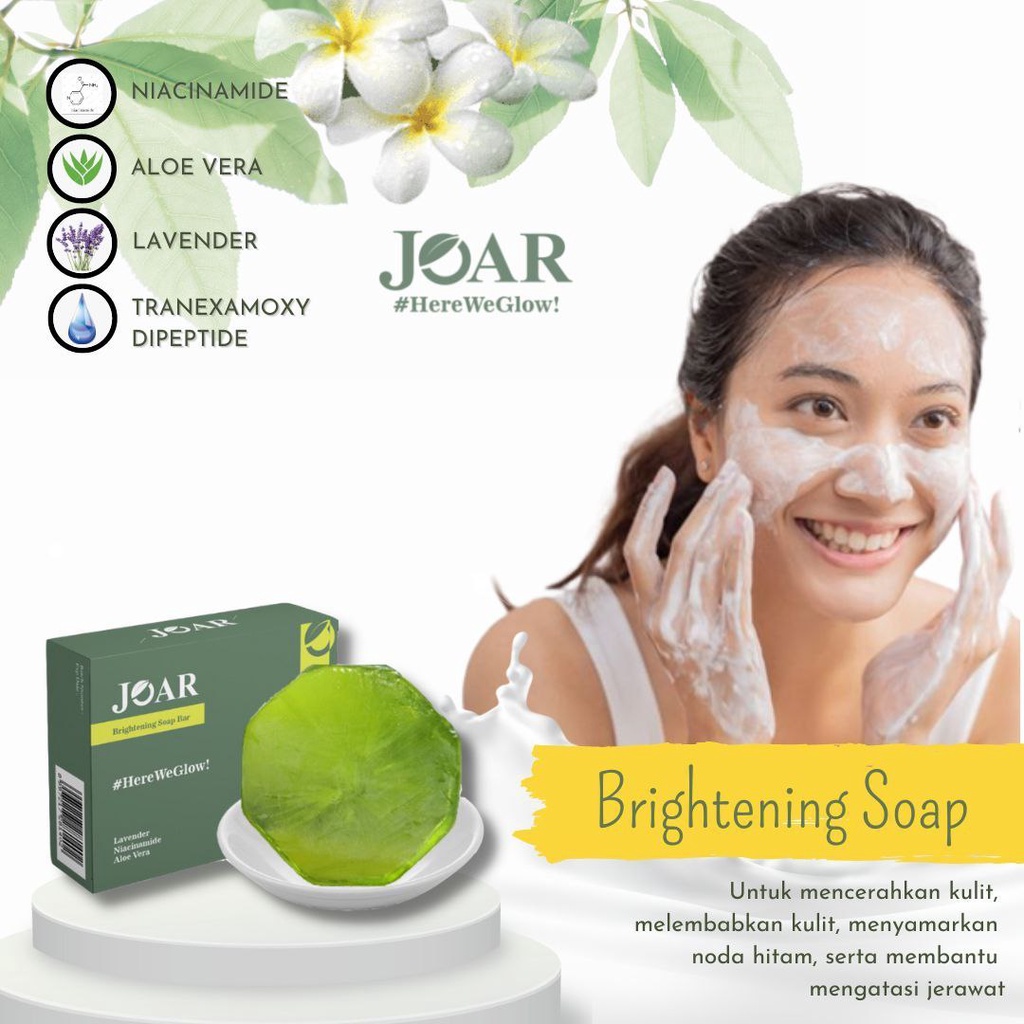 Joar skincare brightening soap bar sabun Pencerah Wajah Sabun muka glowing sabun pembersih wajah jer