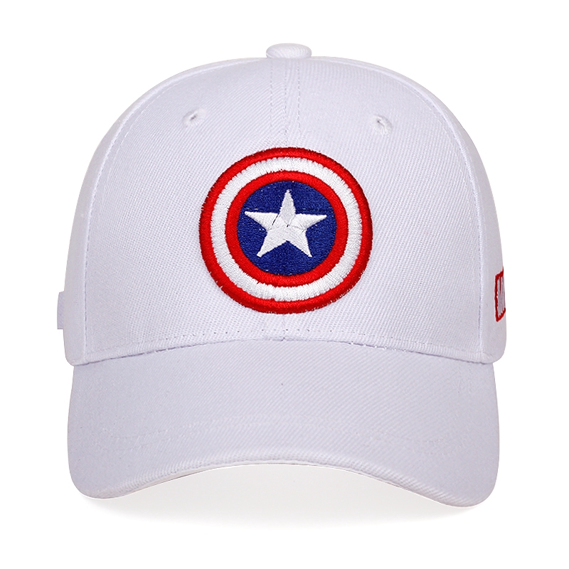 Topi Baseball Adjustable Motif Bordir Captain America Bahan Katun Gaya Kasual Untuk Anak Laki-Laki Dan Perempuan