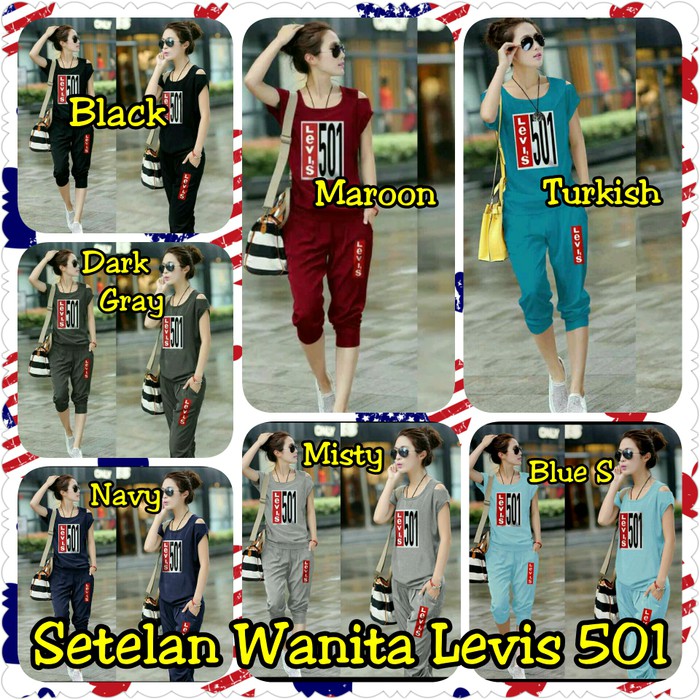 [READY STOK] Setelan Wanita LEVIS 501 - Navy my trend Hijrah Store