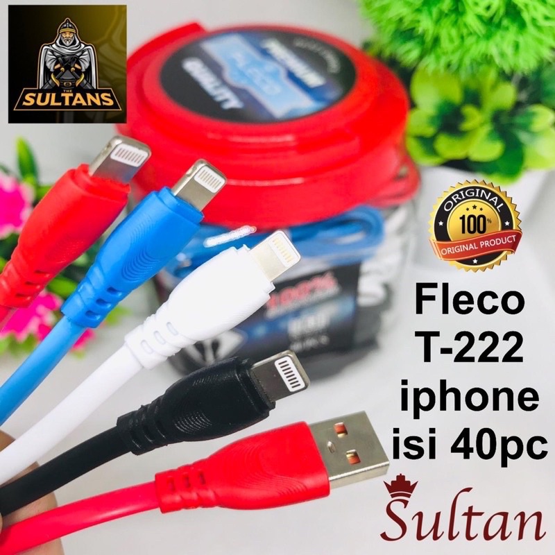 PROMO 1 TOPLES ISI 40PCS KABEL DATA FLECO T222 MICRO TYPE C