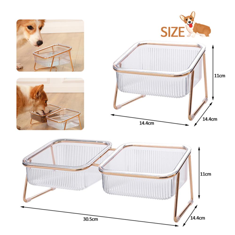 Timekey Mangkok Makan / Minum Anti Slip Dengan Stand Untuk Anjing / Kucing L4S5