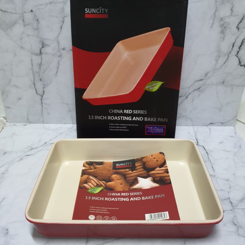 Suncity 13 Inch RED Bake and roasting bake pan / loyang kue