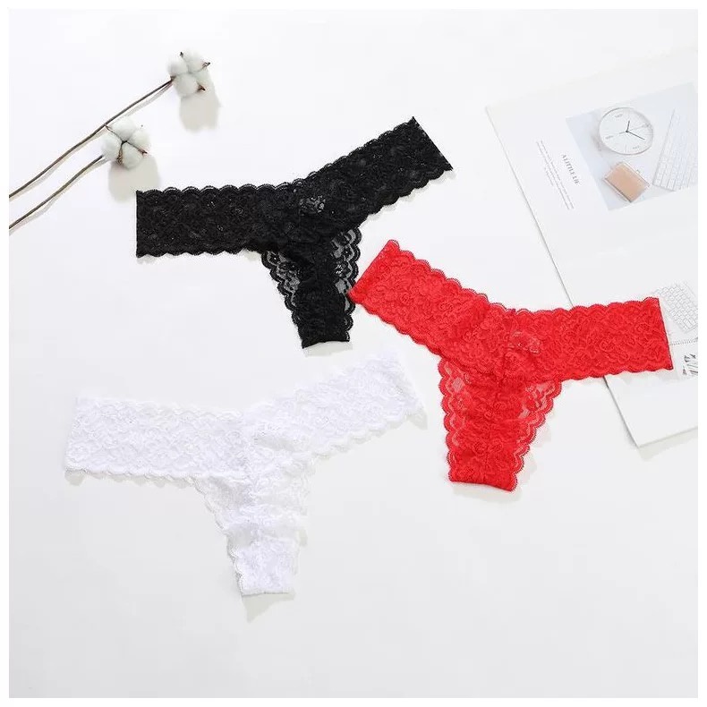 (COD) Wanita G String Sexy Renda nakal Celana Dalam Ukuran Besar thong C236