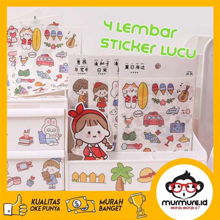 

MURMURE.ID | 4 LEMBAR STIKER KARTUN BUNGA LUCU UNTUK DEKORASI ALBUM FOTO STICKER SCRAPBOOK NOTEBOOK DIY