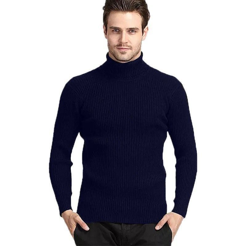 TS - 66104 Sweater Rajut Kerah Tinggi Cowo  Roll Neck Man Daleman Jas-3