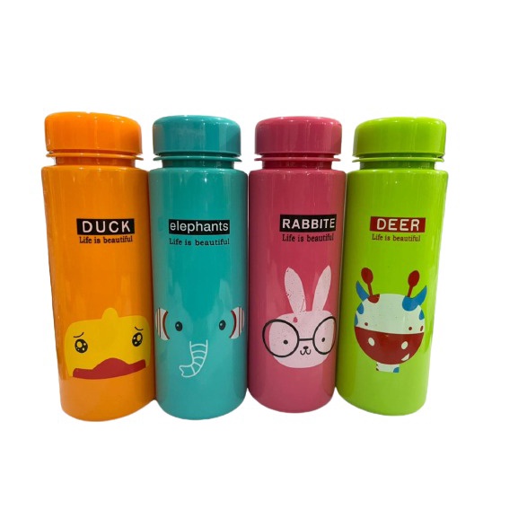 BOTOL MINUM TUMBLER KACA 400ML KARAKTER ANIMAL [SWEETSPACE]