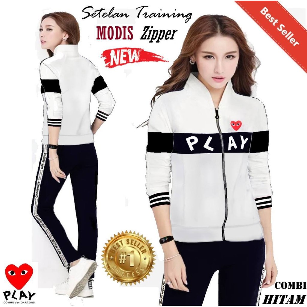 LVB Setelan Training Zipper Wanita/Track Suit Wanita/Setelan Olahraga Wanita/Uk.L-XL PLAY ZIPPER COMBI