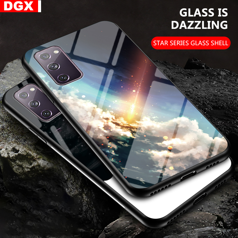 Casing Tempered Glass Anti Gores Motif Langit Berbintang Untuk Samsung Galaxy S20 Fe Note 20 Dgx