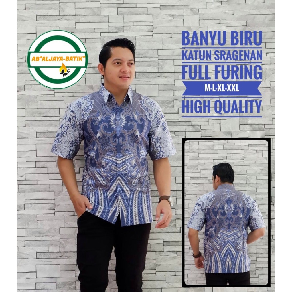 Banyu Ijo Kemaja Batik Pria Pendek Full Furing by Aljaya Batik