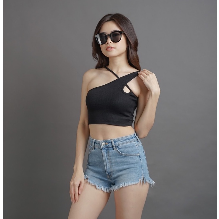 MODAVIE - STEFANIE Tank Top Korean Style Cross Tanktop Korea Knit Crop Top Sexy