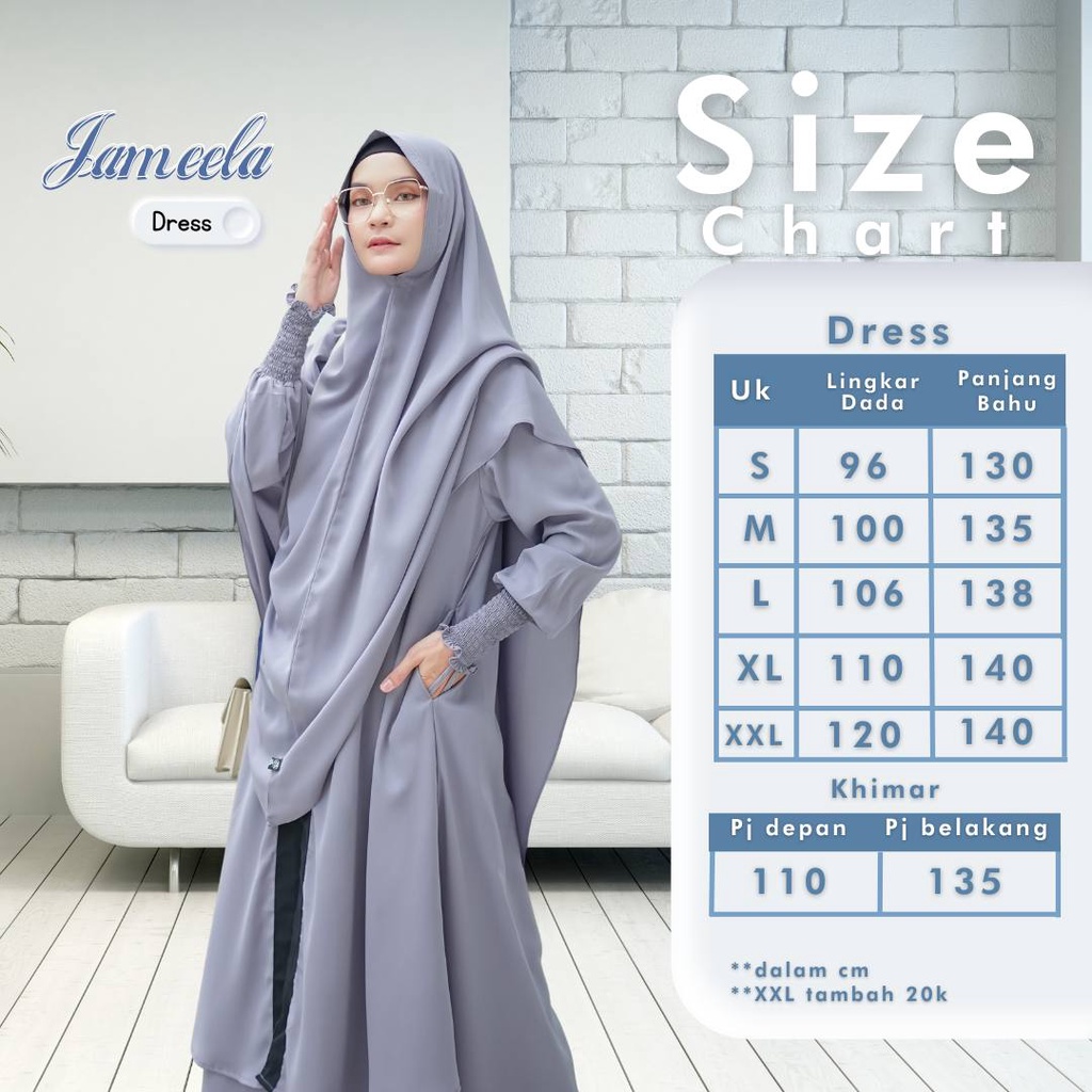 JAMEELA SET GAMIS JILBAB SERIES by KHUMAIRA SYARI klambieakhwat BISA COD |