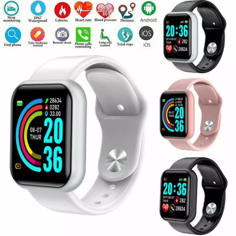 JAM SMART_WATCH_Y68_PRIA_WANITA_PEMANTAU TEKANAN DARAH SMS NOTIF MONITORING TIDUR