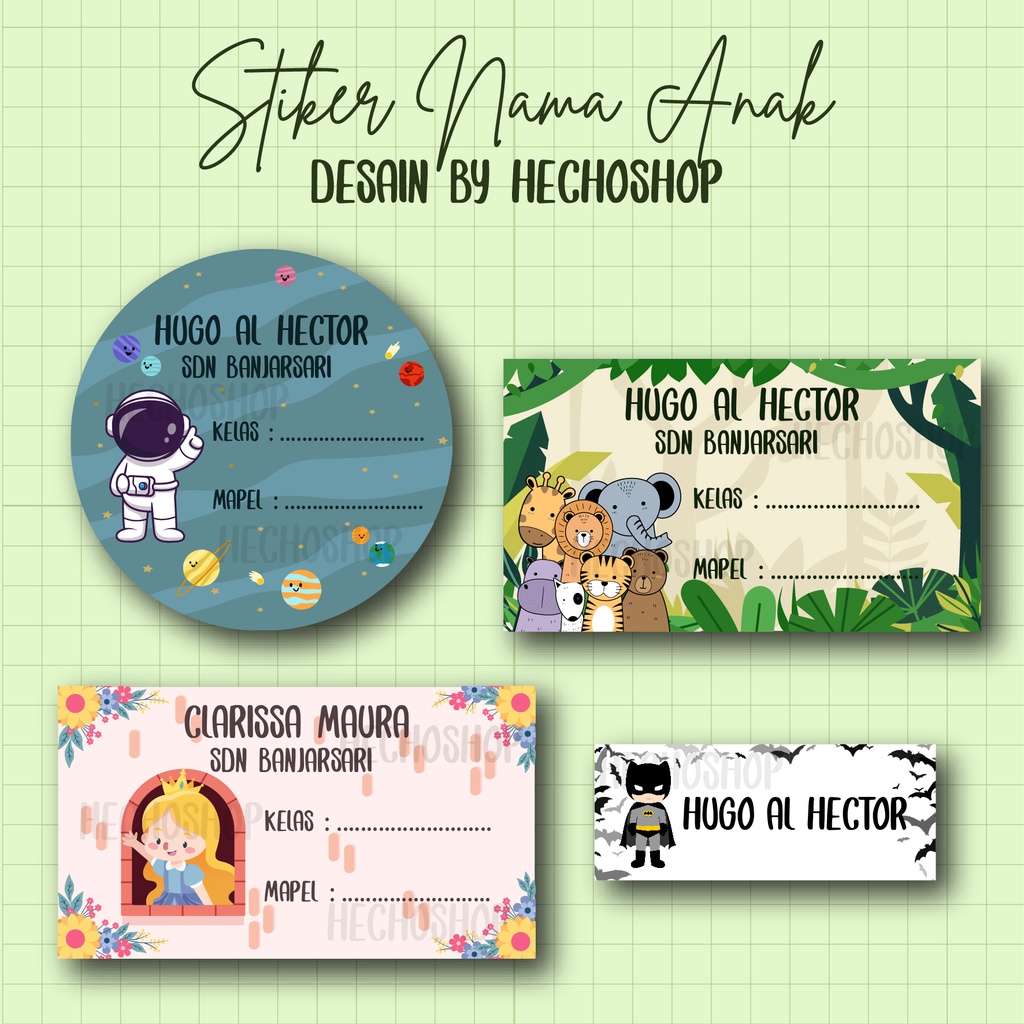 

Stiker Cutting Nama / Label Nama / Stiker Pensil Pulpen / Stiker Buku by HechoShop