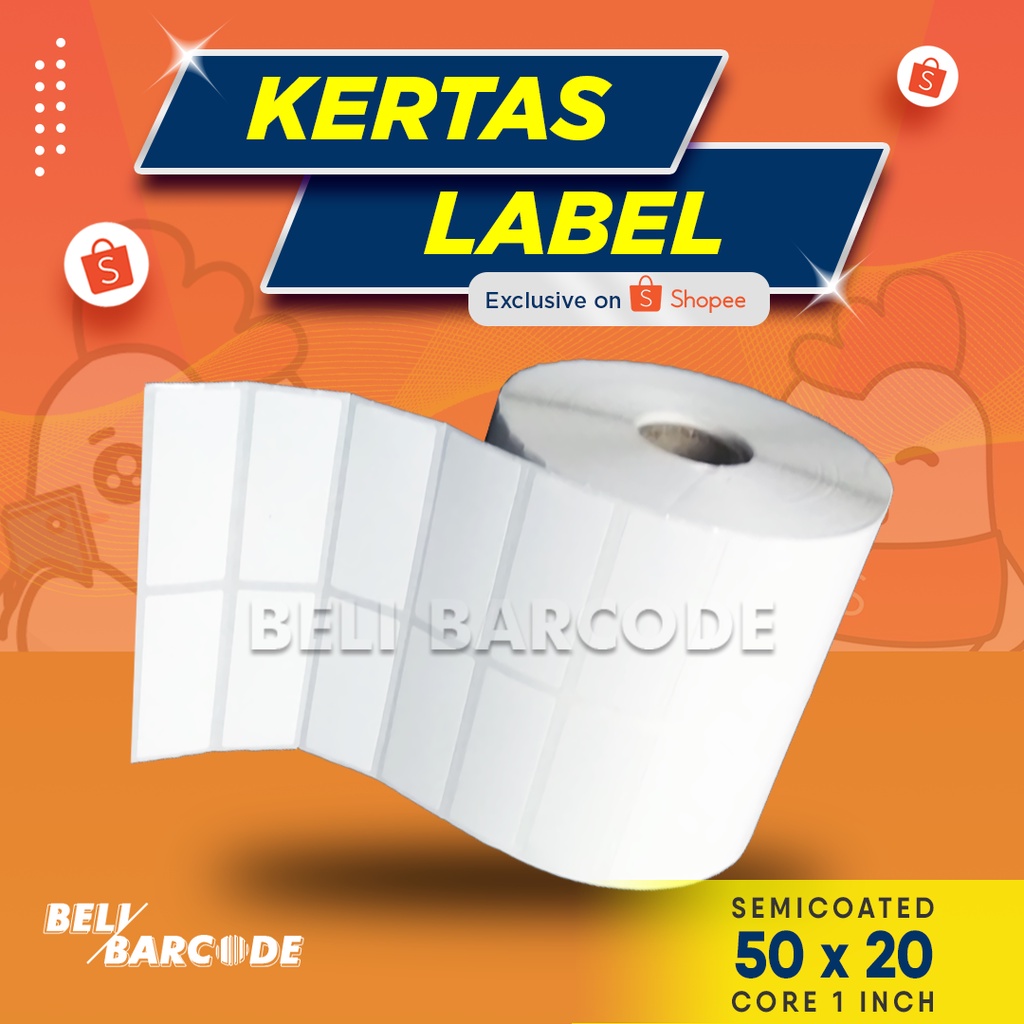 BARCODE LABEL SEMICOATED 50 X 20 @2500 2LINE