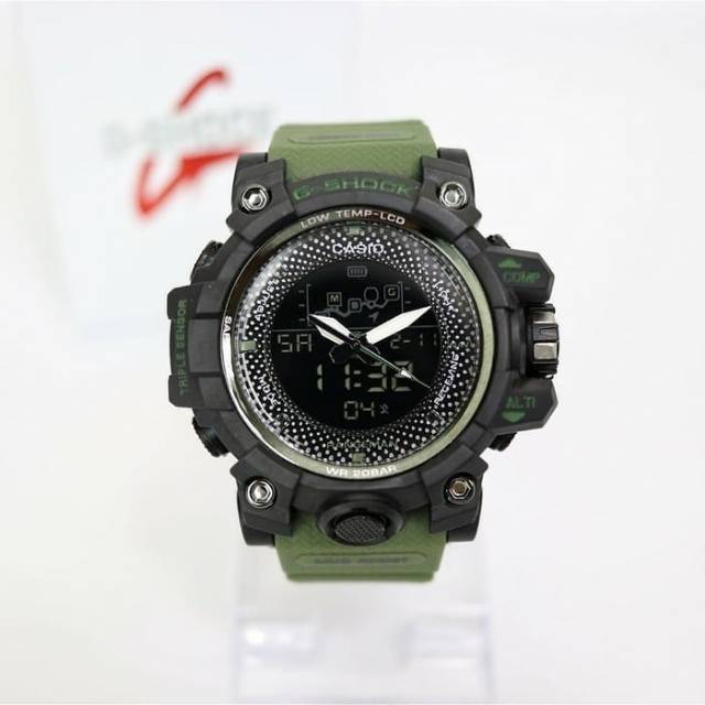 JAM TANGAN GSHOCK RANGEMAN GWM168 DIGITAL WATCH HIAJU ARMY MERAH CREAME