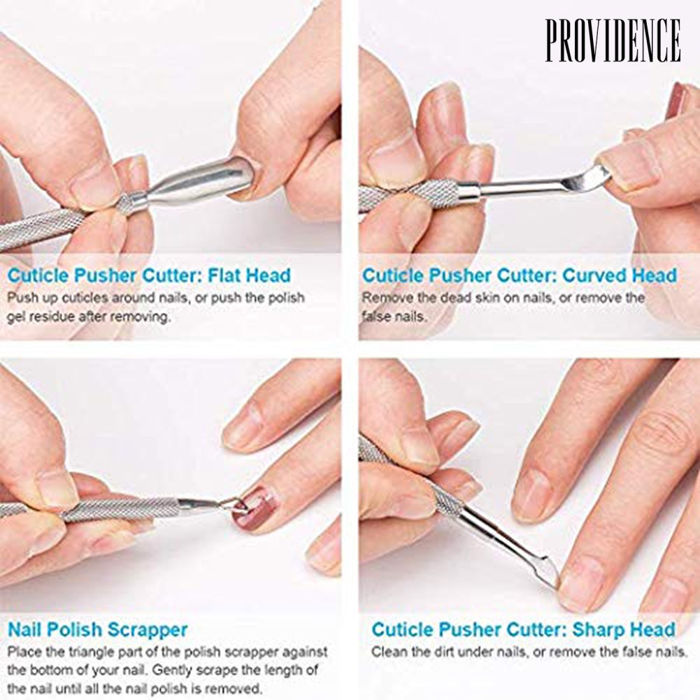 Providence 2Pcs Professional Triangle Dead Skin Remover Cuticle Pusher Nail Peeler Scraper