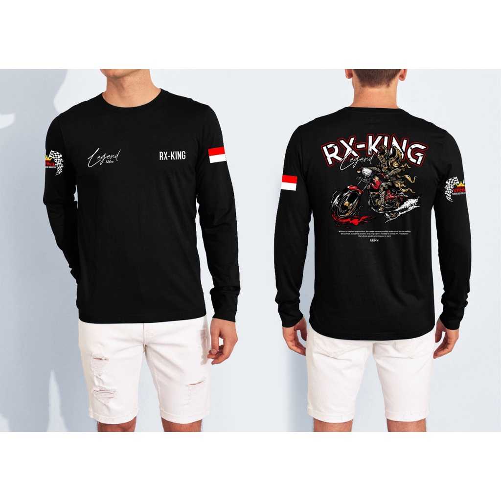 baju kaos pria / baju kaos rx king yrki lengan panjang / baju kaos motor yamaha / baju kaos komonita