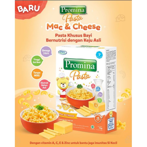 Promina Pasta Mac n Cheese mpasi / pasta keju bayi / ladang lima / pasta keju / promina puff Non MSG Non Pengawet Snack MPASI / Snack Bayi / Snack Anak / Cemilan Bayi / Cemilan Anak Promina