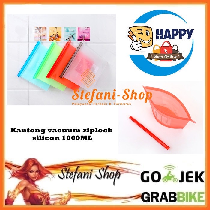 

Kantong vacuum ziplock makanan bahan silicon 1000ML - BARU