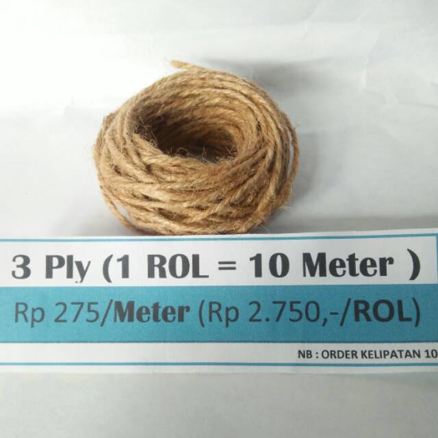 Rp275/meter (3ply) Tali Goni, Tali Rami, Jute, Tali vintage, Craft, Aksesoris