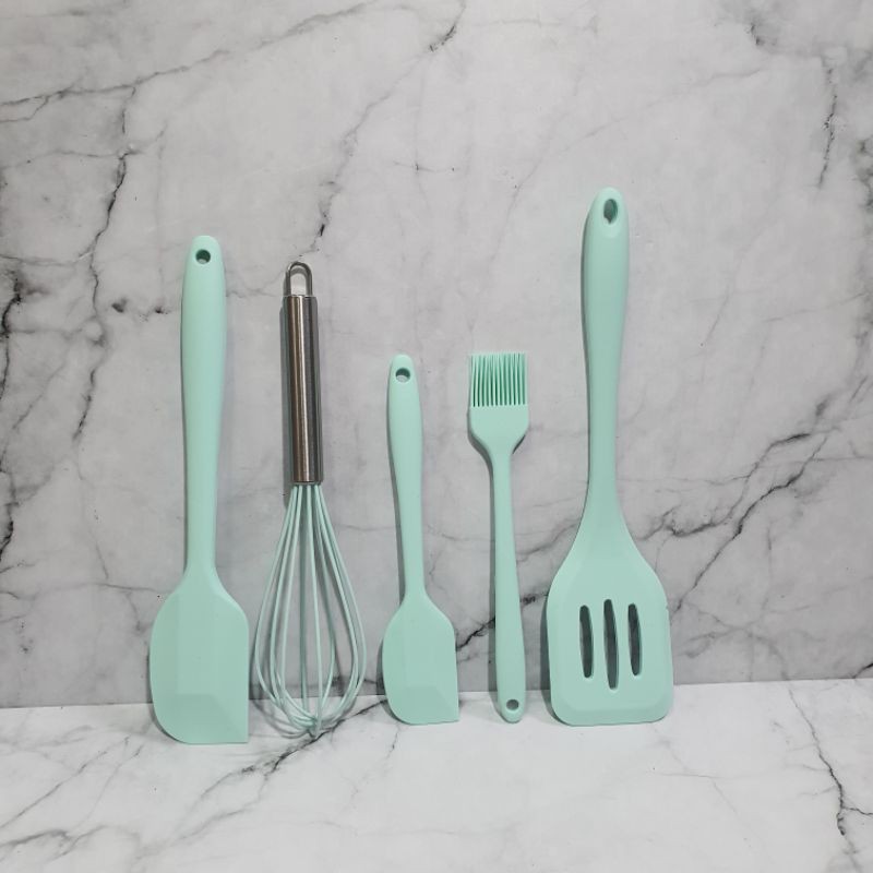 alat masak silikon whisk spatula set 5pcs