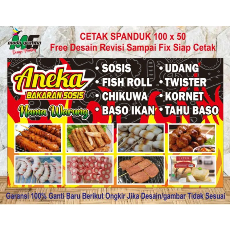 Spanduk warung/aneka bakaran sosis