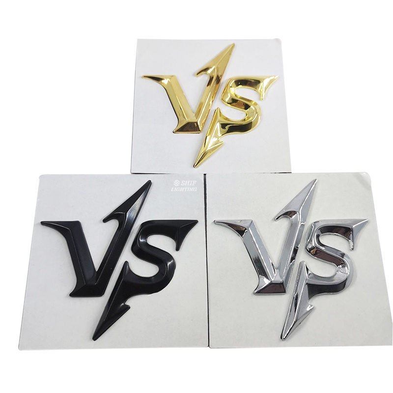 1pc Stiker Emblem Logo VS Bahan Metal Untuk Dekorasi Mobil
