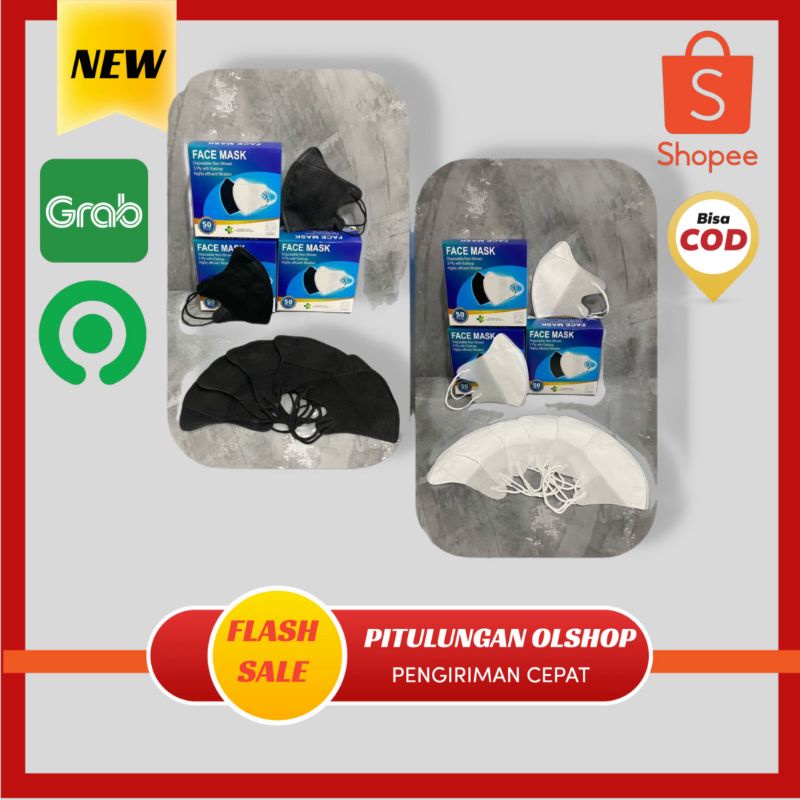 MASKER DUCKBILL FACE MASK 1 BOX ISI 50 PCS