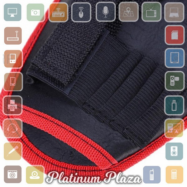 VASTAR Tas Pinggang Perkakas Mesin Bor Tool Bag Fanny Pack - GJ0197 - Black/Red`1NYS2D-